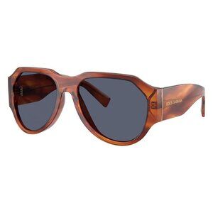 New Dolce & Gabbana Havana Polarised Aviator DG4504 32212V Sunglasses Women